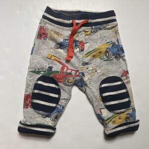 Baby Boden Tractor & Stripe Reversible Pants